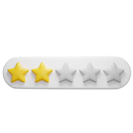 Free Two Star Rating  3D Icon