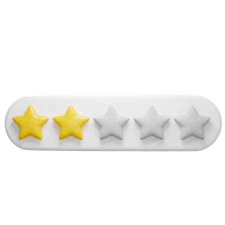 Free Two Star Rating 3 D Icon 3D Icon