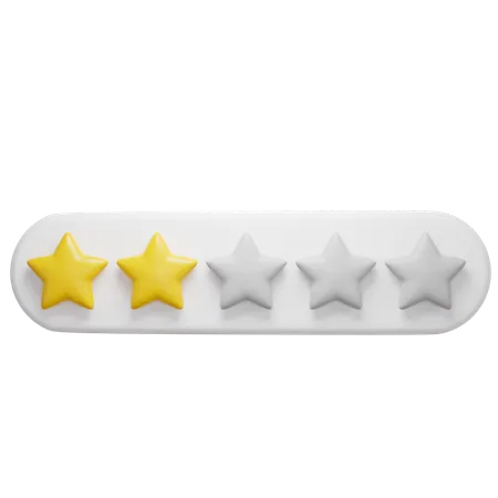 Free Two Star Rating  3D Icon