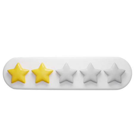 Free Two Star Rating  3D Icon