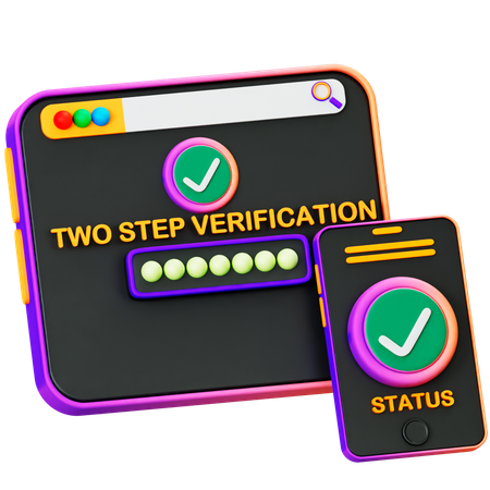 Free Two Step Verification 3D Icon