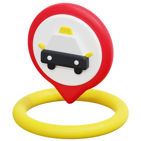 Free Ubicación del taxi  3D Icon