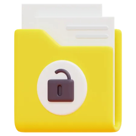 Free Unlock Folder  3D Icon