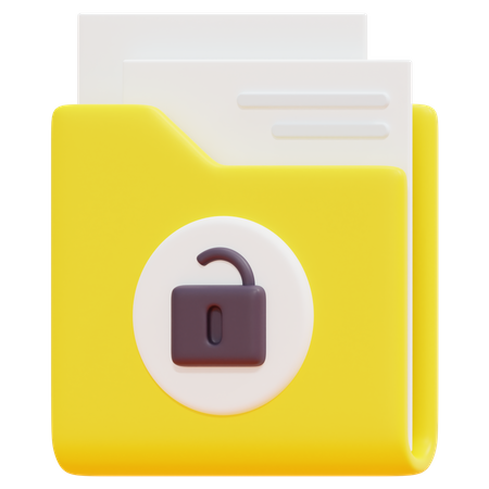 Free Unlock Folder  3D Icon