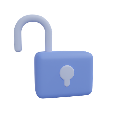 Free Unlock Padlock  3D Icon