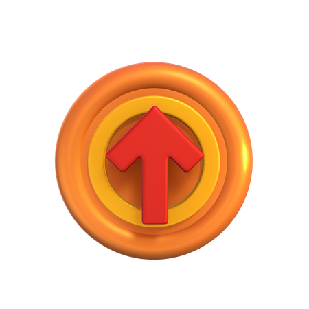 Free Up Arrow Button  3D Icon