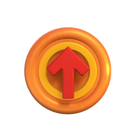 Free Up Arrow Button  3D Icon