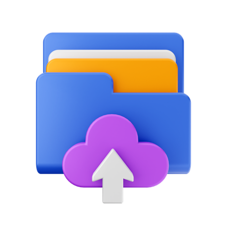 Free Upload Cloud Folder  3D Icon