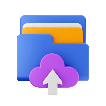 Free Upload Cloud Folder  3D Icon