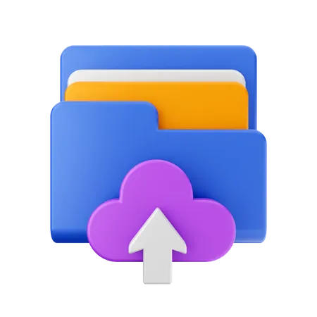 Free Upload Cloud Folder  3D Icon