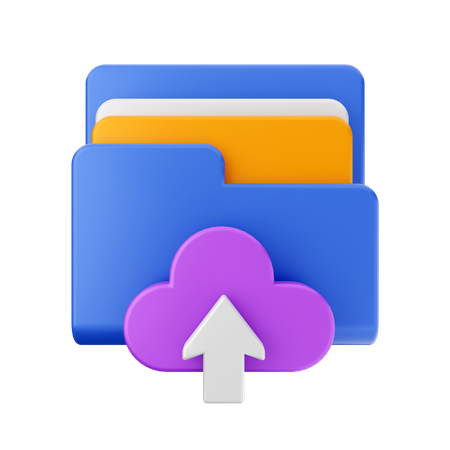 Free Upload Cloud Folder  3D Icon