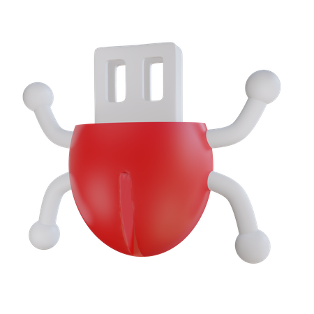 Free Usb Malware  3D Icon