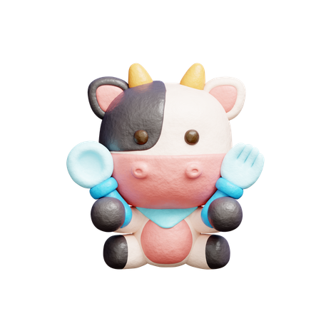 Free Vaca fofa comendo  3D Icon