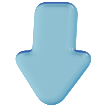 Free Flèche vers le bas en verre bleu  3D Icon