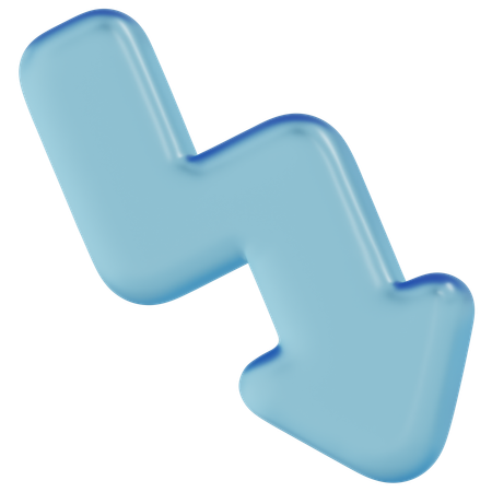 Free Tendance du verre bleu Flèche vers le bas  3D Icon