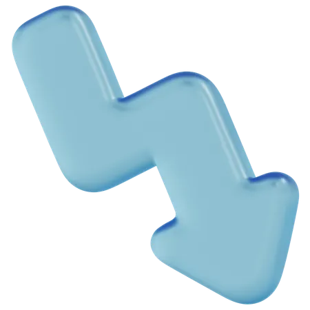 Free Tendance du verre bleu Flèche vers le bas  3D Icon