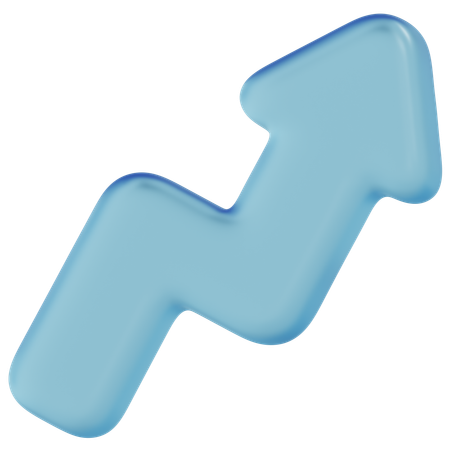 Free Tendance du verre bleu : flèche vers le haut  3D Icon