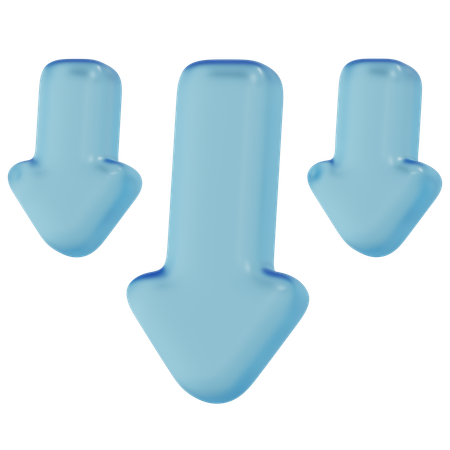 Free Verre bleu vers le bas  3D Icon