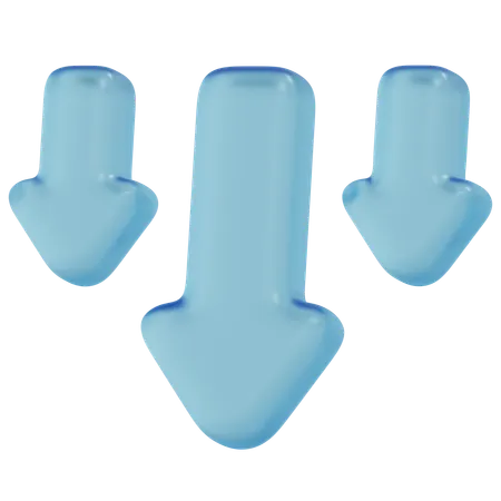 Free Verre bleu vers le bas  3D Icon