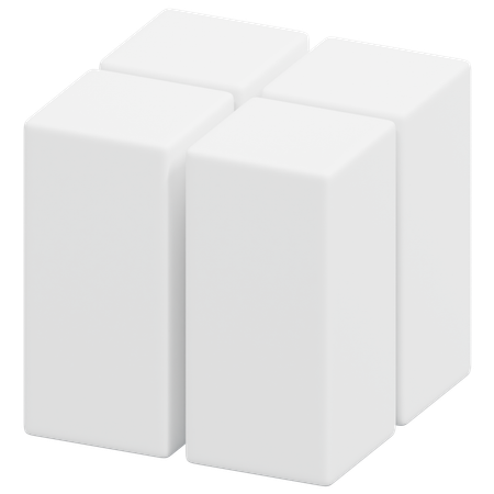 Free Vertical Twin Cubes  3D Icon