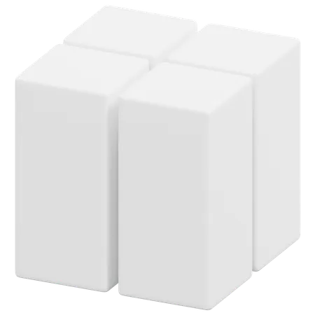 Free Vertical Twin Cubes  3D Icon