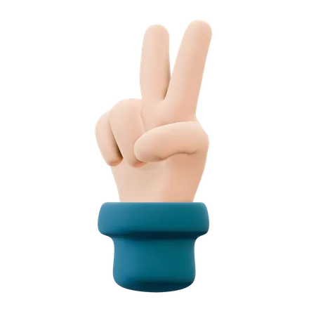 Free Victory Hand Gesture  3D Icon