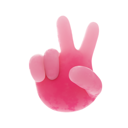 Free Victory hand gesture  3D Illustration