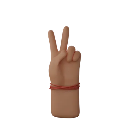 Free Victory sign  3D Illustration