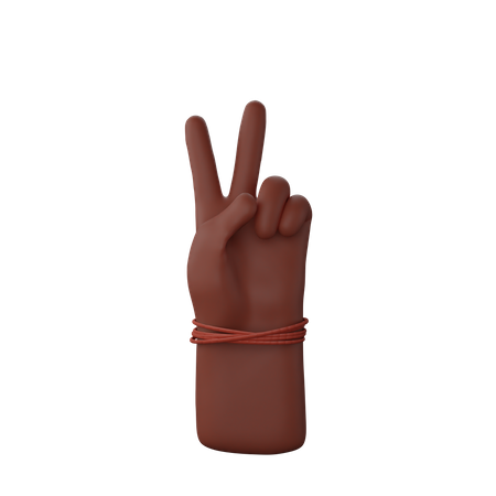 Free Victory sign  3D Illustration