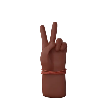 Free Victory sign  3D Illustration