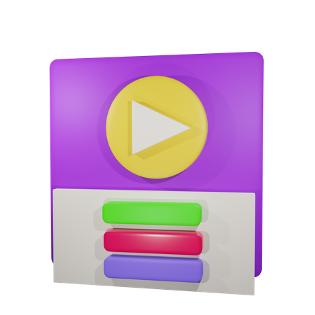 Free Video Play 3d Illustration  3D Icon