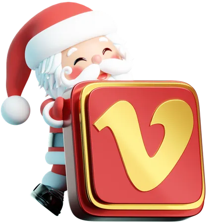 Free Vimeo Portrays Santa Featuring The Vimeo Logo In A Cinematic 3 D Scene Showcasing Festive Videos And Creative Storytelling 3D Icon