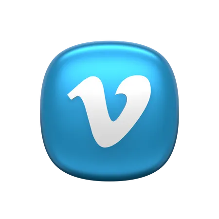 Free Vimeo Social Media 3 D Icon Render 3D Icon