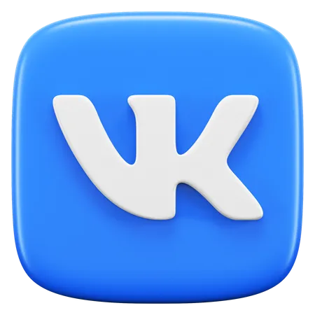 Free Beautifully Crafted VK Logo 3D Icon