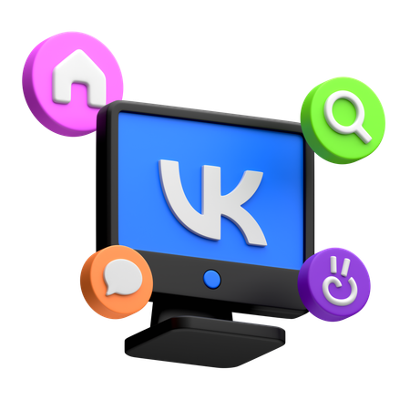 Free Vk no monitor de desktop  3D Icon