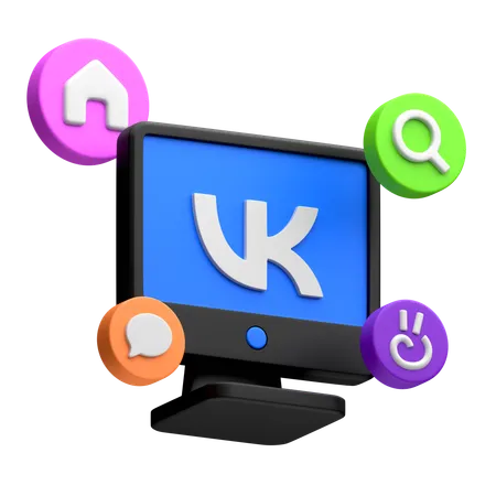 Free Vk no monitor de desktop  3D Icon