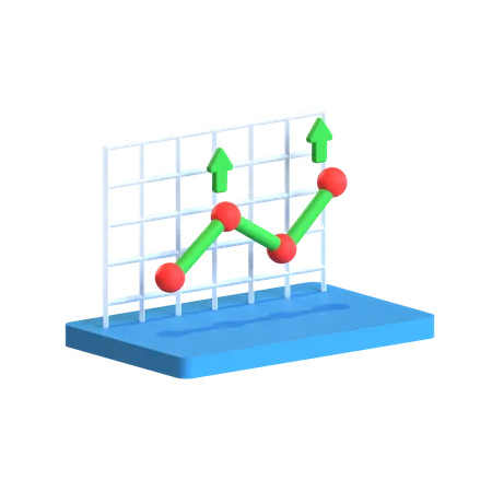 Free Wachstumsdiagramm  3D Icon