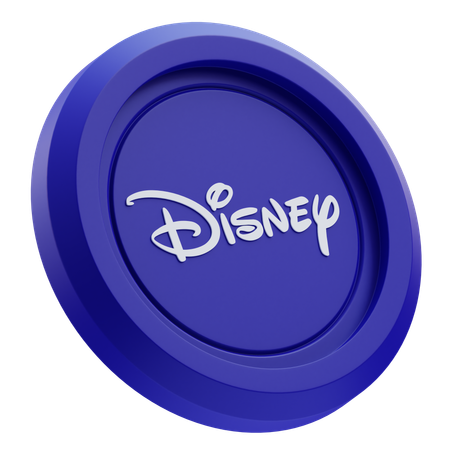Free Walt Disney Logo auf blauer runder Münze  3D Icon