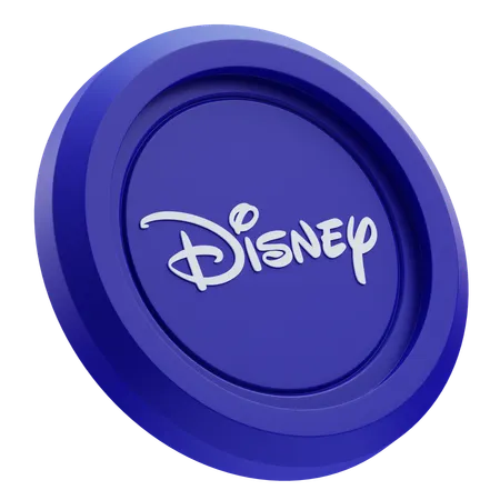 Free Walt Disney Logo auf blauer runder Münze  3D Icon