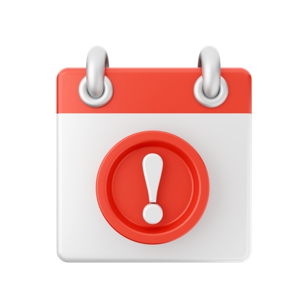 Free Warning Calendar  3D Icon