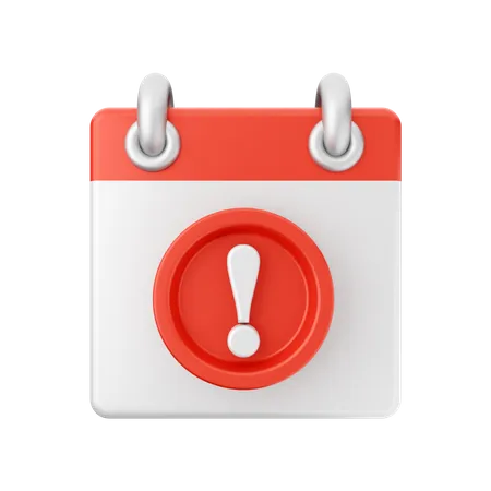 Free Warning Calendar  3D Icon