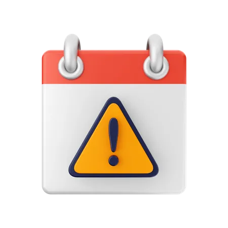 Free Warning Calendar  3D Icon