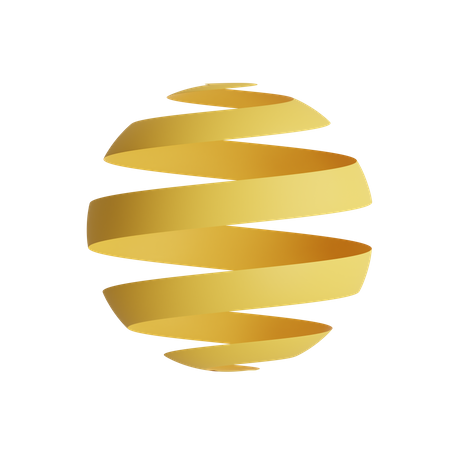 Free Wave Spiral Sphere  3D Illustration