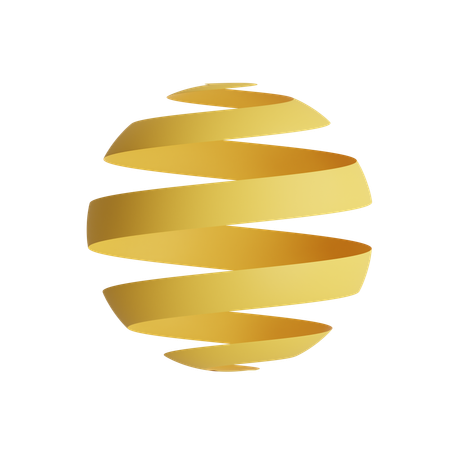 Free Wave Spiral Sphere  3D Icon