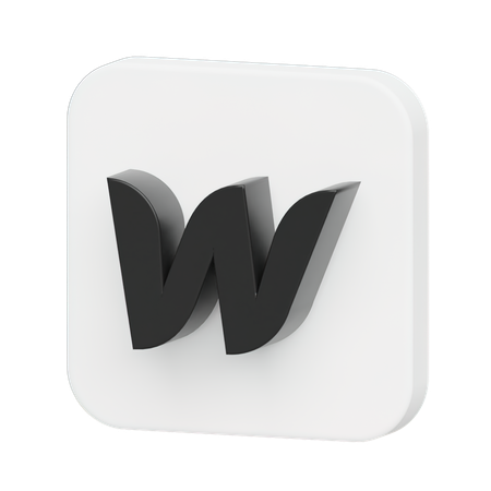 Free Webflow Logo  3D Illustration