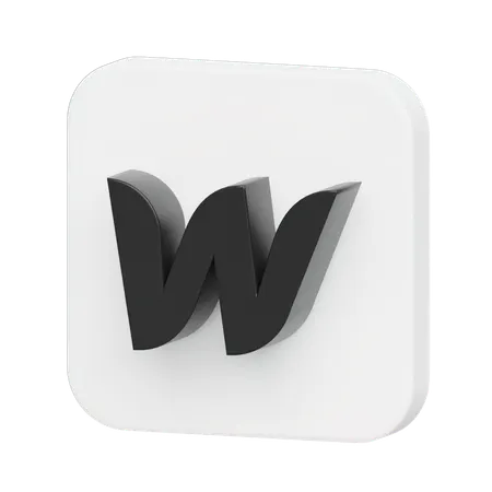 Free Webflow Logo  3D Illustration
