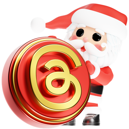 Free Weihnachtsmann mit Weihnachtsfäden  3D Icon