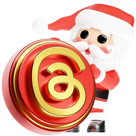 Free Weihnachtsmann mit Weihnachtsfäden  3D Icon