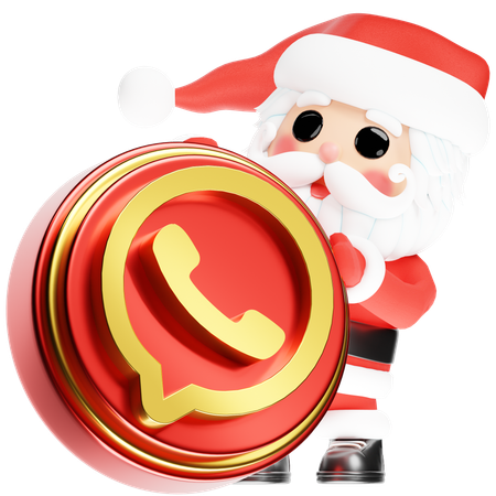 Free クリスマスWhatsapp付きサンタカルス  3D Icon
