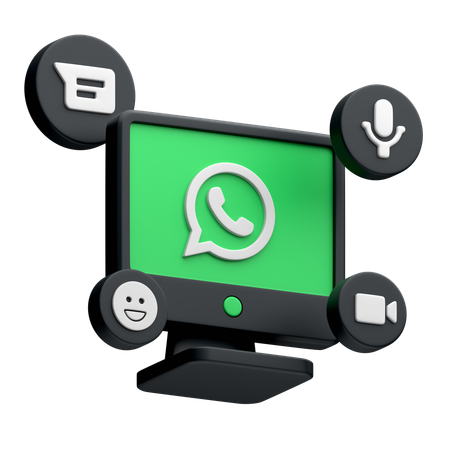 Free WhatsApp auf dem Desktop-Monitor  3D Icon